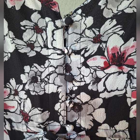 Betsey Johnson Womens High Low Floral Spaghetti Strap Midi Dress Size 2 - Picture 4 of 10